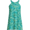 Lands’ End Women’s High Neck Swim Dress Swimsuit(Emerald Stipple Palm)