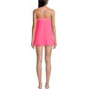 Lands’ End Women’s High Neck Swim Dress Swimsuit(Rouge Pink/Wood Lily)