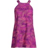 Lands’ End Women’s High Neck Swim Dress Swimsuit(Violet Rose)