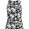 Lands’ End Women’s High Neck UPF 50 Modest Tankini Top Swimsuit(Black Blossom Floral)