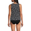 Lands’ End Women’s High Neck UPF 50 Modest Tankini Top Swimsuit(Black/Egret White Tossed Dots)