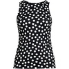 Lands’ End Women’s High Neck UPF 50 Modest Tankini Top Swimsuit(Black/Egret White Tossed Dots)