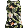 Lands’ End Women’s High Neck UPF 50 Modest Tankini Top Swimsuit(Hibiscus Floral/Black)