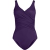 Lands’ End Women’s New SlenderSuit Wrap One Piece Swimsuit(Blackberry)