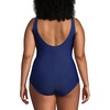 Lands’ End Women’s New SlenderSuit Wrap One Piece Swimsuit(Deep Sea Navy)