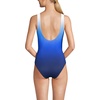 Lands’ End Women’s New SlenderSuit Wrap One Piece Swimsuit(Deep Sea Navy/Sapphire Ombre)