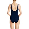 Lands’ End Women’s New SlenderSuit Wrap One Piece Swimsuit(Navy Blossom Floral)
