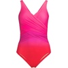 Lands’ End Women’s New SlenderSuit Wrap One Piece Swimsuit(Pink Multi Ombre)