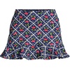 Lands’ End Women’s Ruffle Hem Mini Swim Skirt(Cherries/Deep Sea Navy Plaid)