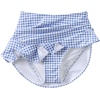 Lands’ End Women’s Ruffle Hem Mini Swim Skirt(Soft Cloud Blue Gingham)