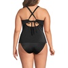 Lands’ End Women’s Shine Ribbed Tankini Top and High Waisted Bottom Swimsuit Set(Black Ottoman)