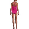 Lands’ End Women’s Shine Ribbed Tankini Top and High Waisted Bottom Swimsuit Set(Riviera Rose Ottoman)