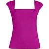 Lands’ End Womens Square Neck Underwire Square Back Tankini Swimsuit Top(Crimson Rose)