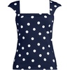 Lands’ End Womens Square Neck Underwire Square Back Tankini Swimsuit Top(Deep Sea Navy Polka Dot)