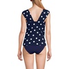 Lands’ End Womens Square Neck Underwire Square Back Tankini Swimsuit Top(Deep Sea Navy Polka Dot)