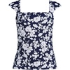 Lands’ End Womens Square Neck Underwire Square Back Tankini Swimsuit Top(Navy Blossom Floral)