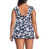 Lands’ End Womens Square Neck Underwire Square Back Tankini Swimsuit Top(Navy Blossom Floral)