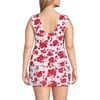 Lands’ End Womens Square Neck Underwire Square Back Tankini Swimsuit Top(Red Graphic Floral)