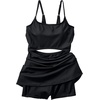 Lands’ End Women’s Tugless Monokini Swim Dress Swimsuit(Black)