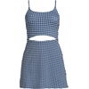Lands’ End Women’s Tugless Monokini Swim Dress Swimsuit(Deep Sea Navy Gingham)