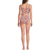 Lands’ End Women’s Tugless Tankini Top and High Waisted Bottom Swimsuit Set(Large Cherry Jam Cherry/White)
