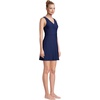 Lands’ End Women’s Tummy Control Surplice Wrap Swim Dress One Piece Swimsuit(Deep Sea Navy)