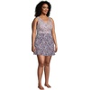 Lands’ End Women’s Tummy Control Surplice Wrap Swim Dress One Piece Swimsuit(Deep Sea Navy Paisley Mix)