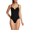 Lands’ End Women’s Chlorine Resistant Sculpting Control Draped One Piece Swimsuit(Black)