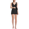 Lands’ End Women’s D-Cup Side Tie Mini Swim Dress Swimsuit(Black)