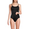 Lands’ End Women’s D-Cup Tugless Thin Strap One Piece Swimsuit(Black)