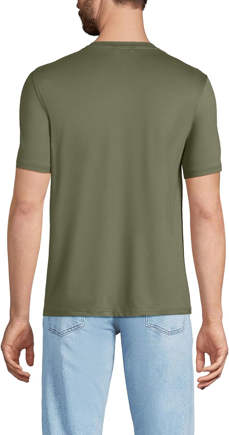 image:imageLands End Mens Short Sleeve Cooling Performance TeeRiver Stone Green