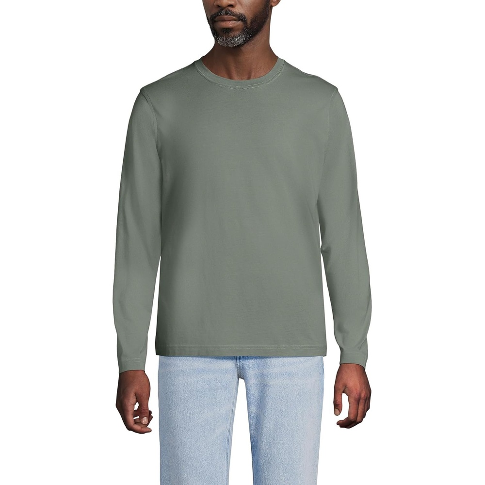 image:imageLands End Mens Long Sleeve AmericanGrown Supima Cotton TeeSage