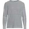 Lands’ End Men’s Long Sleeve American-Grown Supima Cotton Tee(Radiant Navy Double Stripe)