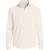 Lands’ End Men’s Long Sleeve Knit Travel Kit Oxford Shirt(Ivory Latte Birdseye)