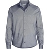 Lands’ End Men’s Long Sleeve Knit Travel Kit Oxford Shirt(Radiant Navy Birdseye)