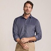 Lands’ End Men’s Long Sleeve Knit Travel Kit Oxford Shirt(Radiant Navy Birdseye)