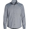 Lands’ End Men’s Long Sleeve Knit Travel Kit Oxford Shirt(Steel Gray Birdseye)