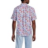 Lands’ End Men’s Traditional Fit Short Sleeve Linen Shirt(Cherry Fish/Sky Blue)