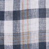Lands’ End Men’s Traditional Fit Short Sleeve Linen Shirt(Light Indigo Blue/Tan Plaid)