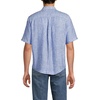 Lands’ End Men’s Traditional Fit Short Sleeve Linen Shirt(Pale Sapphire Stripe)
