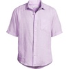Lands’ End Men’s Traditional Fit Short Sleeve Linen Shirt(Pale Whisper Lilacs)