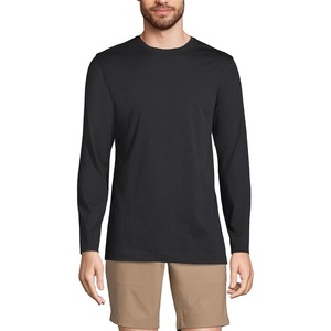 Lands’ End Men’s Long Sleeve American-Grown Supima Cotton Tee(Black)