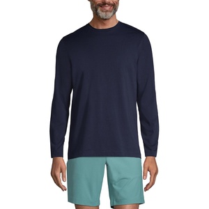 Lands’ End Men’s Long Sleeve American-Grown Supima Cotton Tee(Radiant Navy)