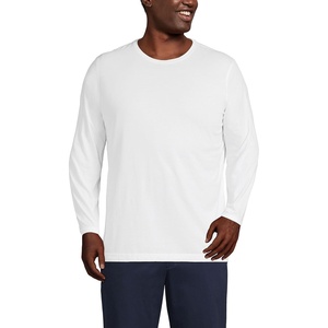 Lands’ End Men’s Long Sleeve American-Grown Supima Cotton Tee(White)