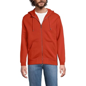 Lands’ End Men’s Long Sleeve RainDefense Serious Sweats Full Zip Hoodie(Bourbon)