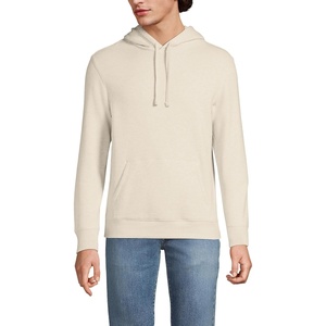 Lands’ End Men’s Long Sleeve Serious Sweats Pullover Hoodie(Flax Heather)