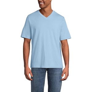 Lands’ End Men’s Super-T Short Sleeve V-Neck T-Shirt(Oasis Blue)