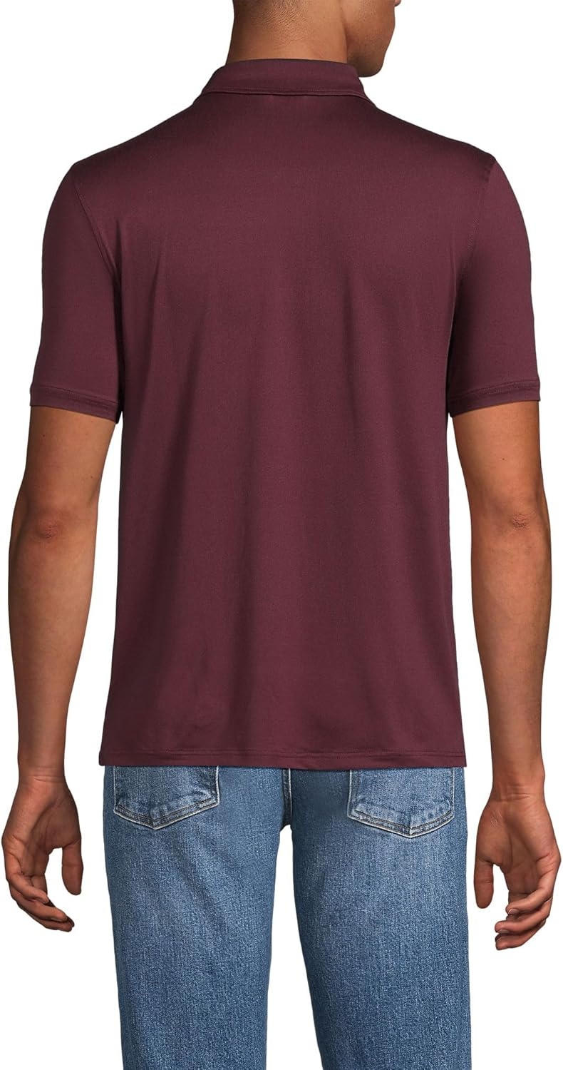 image:imageLands End Mens Tall Short Sleeve Cooling Performance PoloLush Burgundy