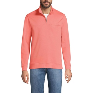 Lands’ End Men’s Long Sleeve Travel Kit Pique Quarter Zip(Coral Clay)