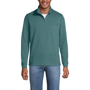 Lands’ End Men’s Long Sleeve Travel Kit Pique Quarter Zip(Tourmaline)